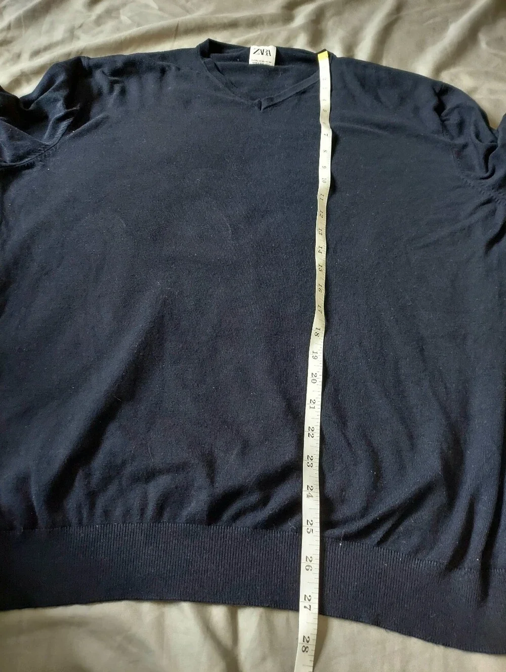 Zara Vneck Navy Pullover Sweater Men XL Preppy Career